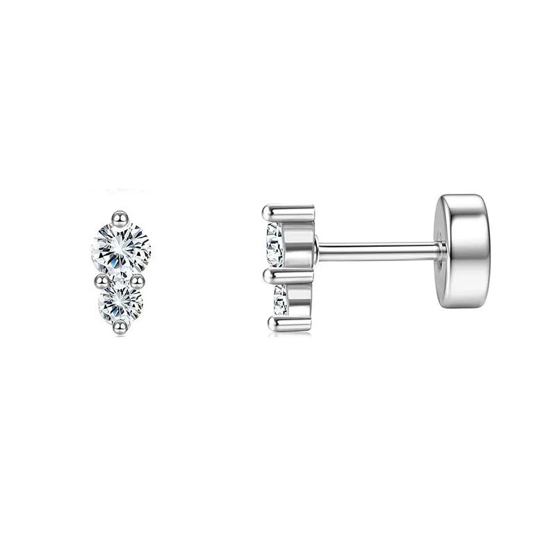 Wholesale Stud Earrings Stainless Steel Geometric Real Gold Electroplated Zirconia Light Luxury Style - Image 13
