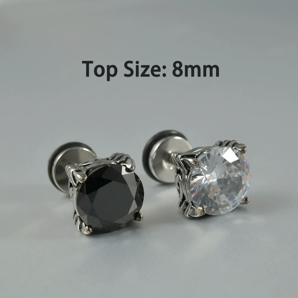 Wholesale Stud Earrings Stainless Steel Zircon Clawshaped Geometric Hip Hop Style Electroplated - Image 10