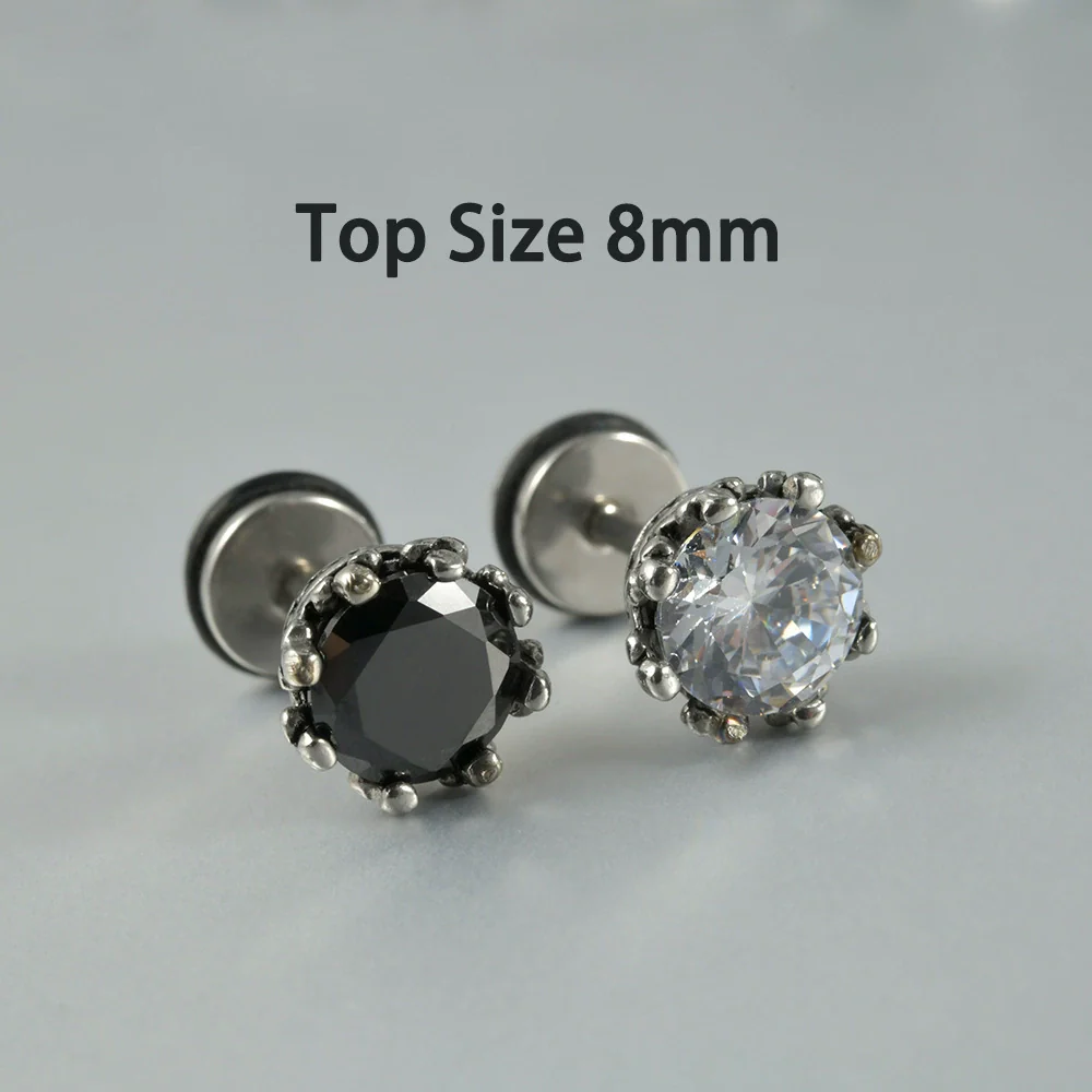 Wholesale Stud Earrings Stainless Steel Zircon Clawshaped Geometric Hip Hop Style Electroplated - Image 17