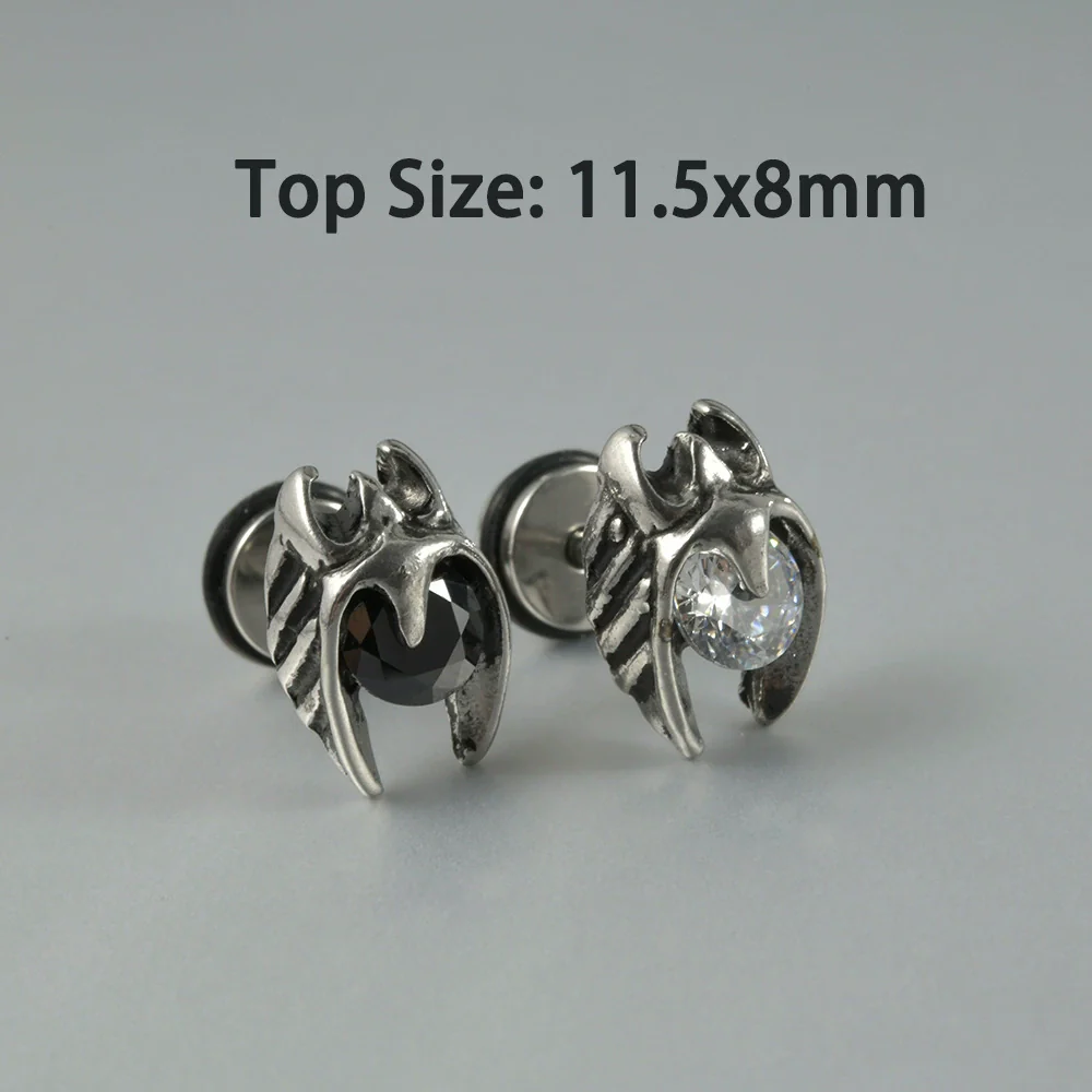 Wholesale Stud Earrings Stainless Steel Zircon Clawshaped Geometric Hip Hop Style Electroplated - Image 21