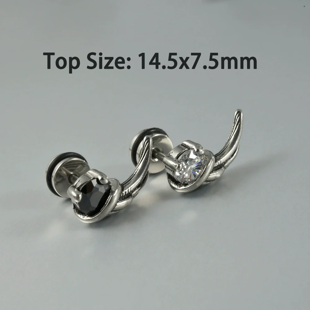 Wholesale Stud Earrings Stainless Steel Zircon Clawshaped Geometric Hip Hop Style Electroplated - Image 25