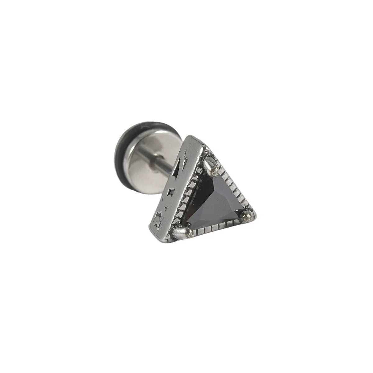 Wholesale Stud Earrings Stainless Steel Zircon Clawshaped Geometric Hip Hop Style Electroplated - Image 5