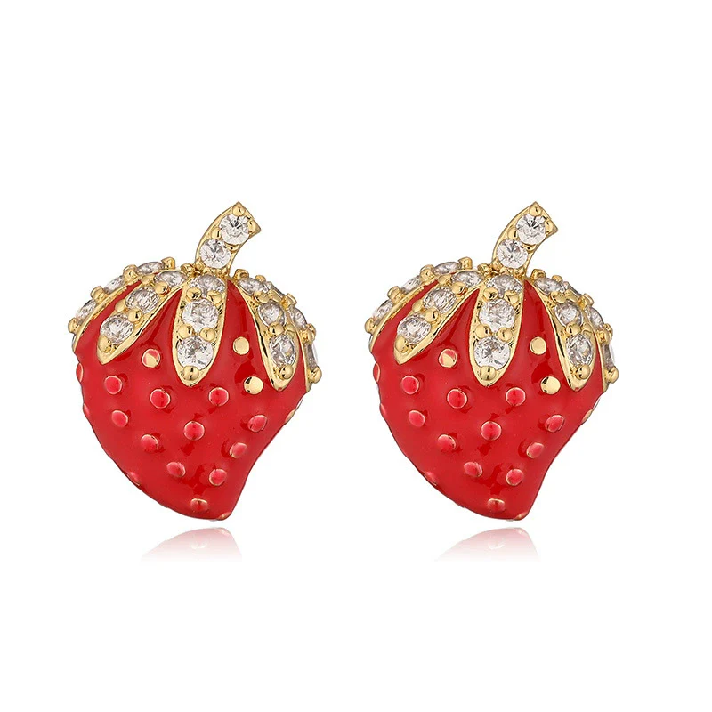 Wholesale Sweet Fruit Style Copper Ear Jewelry With Zirconia Design - Image 10