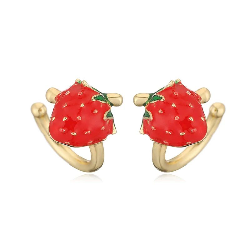 Wholesale Sweet Fruit Style Copper Ear Jewelry With Zirconia Design - Image 12