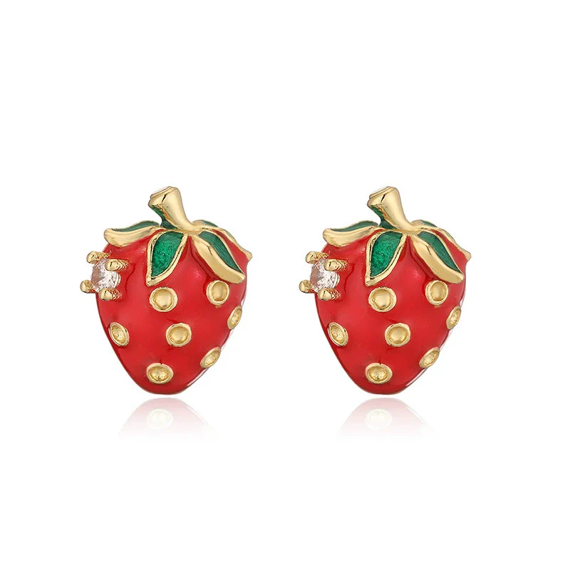 Wholesale Sweet Fruit Style Copper Ear Jewelry With Zirconia Design - Image 8