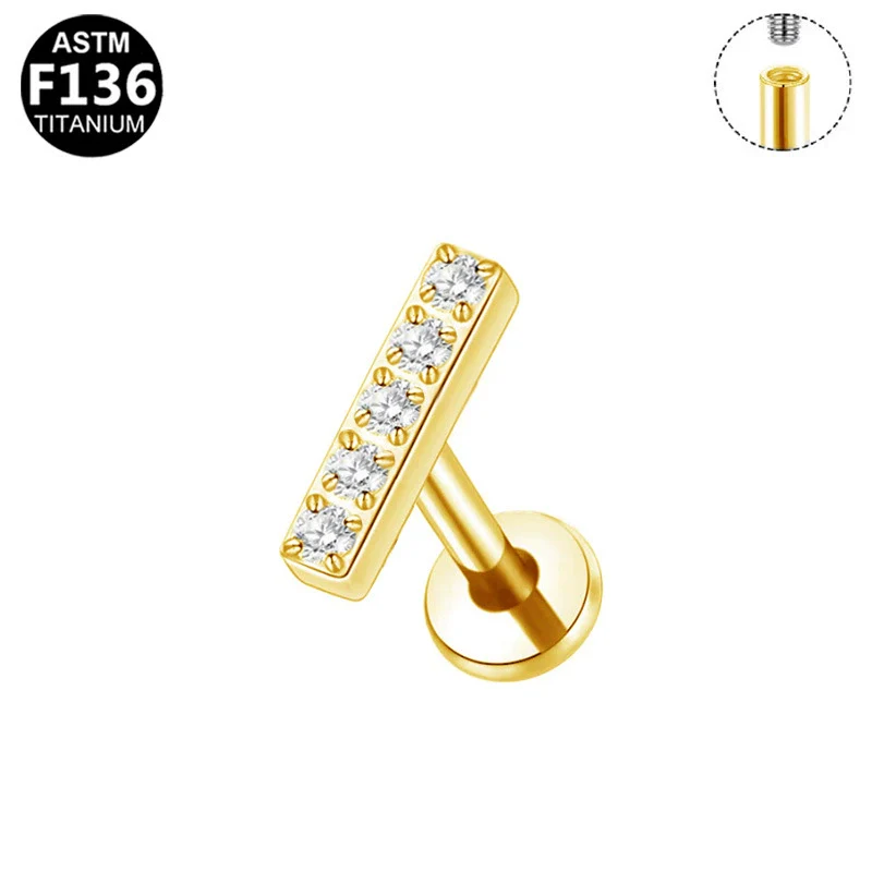 Wholesale Titanium Alloy And Copper Stainless Steel Geometric Style Electroplating Body Piercing Earrings And Lip Rings - Image 10