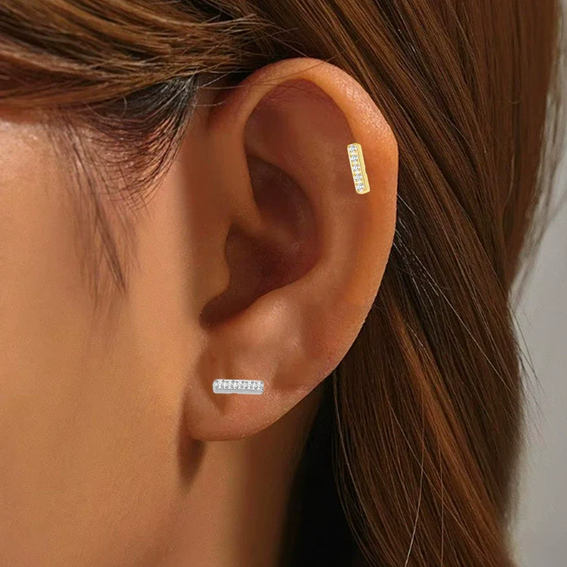 Wholesale Titanium Alloy And Copper Stainless Steel Geometric Style Electroplating Body Piercing Earrings And Lip Rings - Image 2