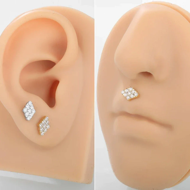 Wholesale Titanium Alloy And Copper Stainless Steel Geometric Style Electroplating Body Piercing Earrings And Lip Rings - Image 3