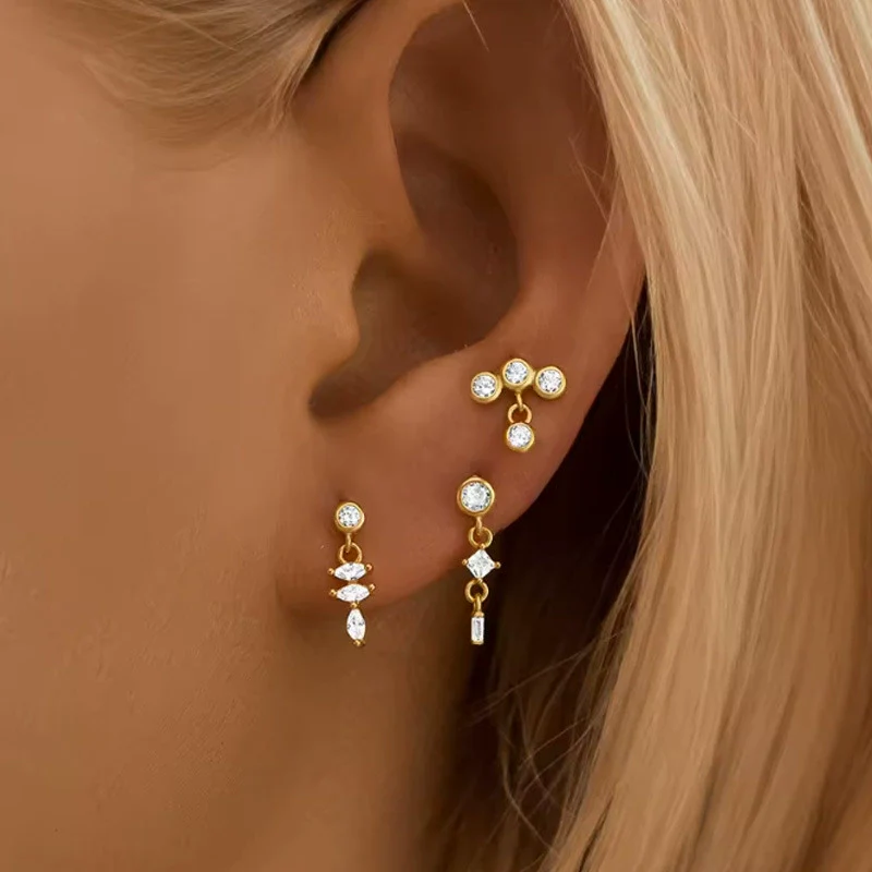 Wholesale Titanium Alloy Geometric Star Stud Earrings With Electroplating And Minimalist Highend Piercing Design For Unisex