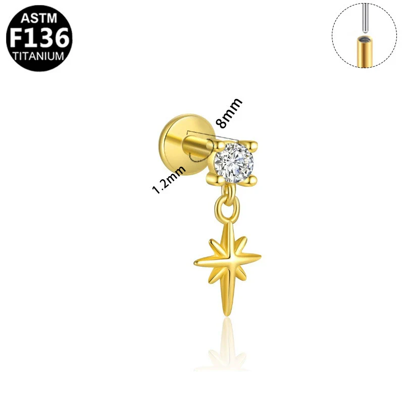 Wholesale Titanium Alloy Geometric Star Stud Earrings With Electroplating And Minimalist Highend Piercing Design For Unisex - Image 10