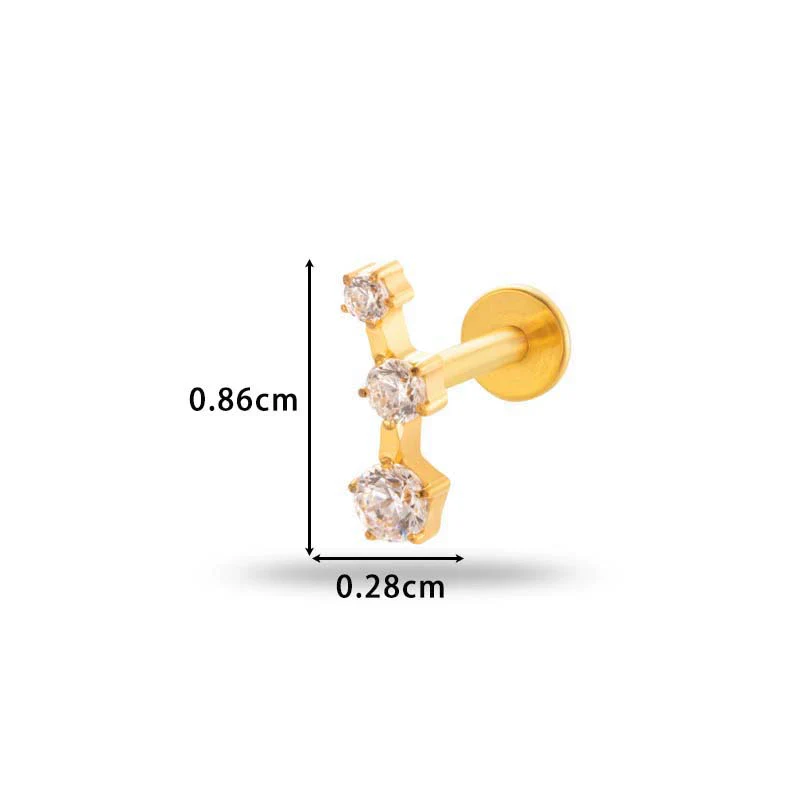 Wholesale Titanium Alloy Geometric Style Electroplated Ear Bone Nail Puncture Jewelry - Image 17