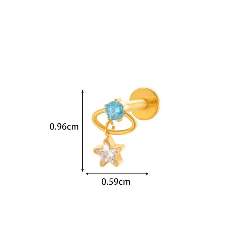Wholesale Titanium Alloy Heart Shape Butterfly Inner Teeth Screw Lip Nail Lever Ear Bone Nail Fashion Cartilage Puncture Earrings For Women With Electroplating Treatment - Image 11