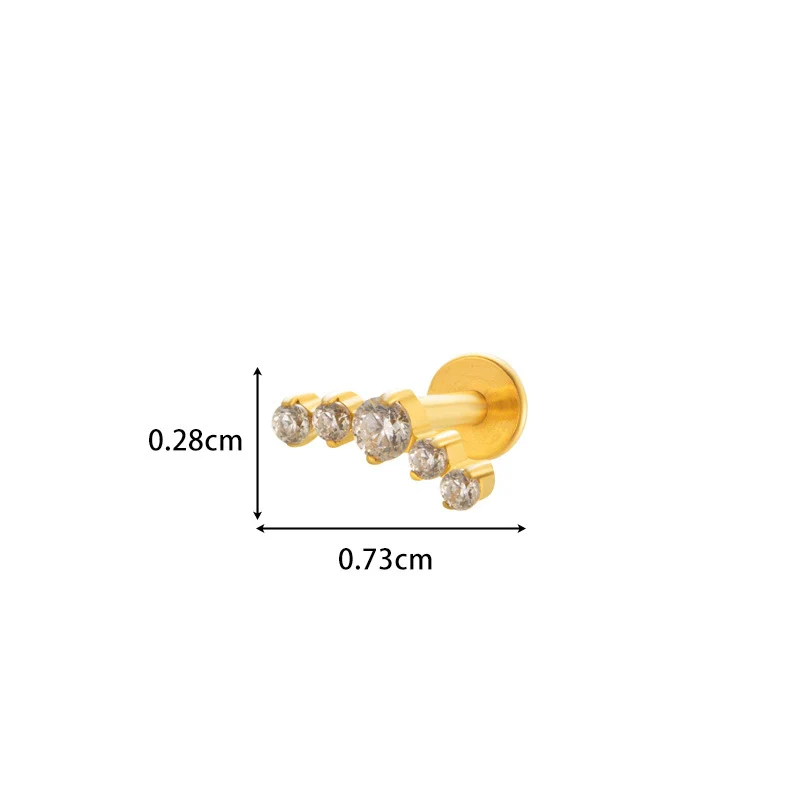 Wholesale Titanium Alloy Heart Shape Butterfly Inner Teeth Screw Lip Nail Lever Ear Bone Nail Fashion Cartilage Puncture Earrings For Women With Electroplating Treatment - Image 7