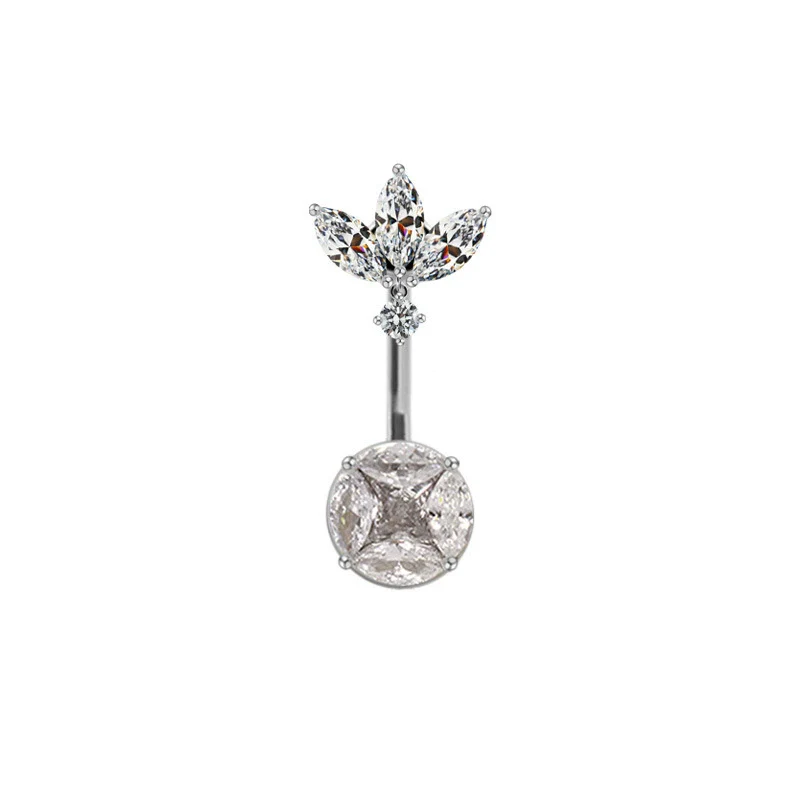 Wholesale Titanium Alloy Heartshaped Zircon Navel Ring For Unisex - Image 13