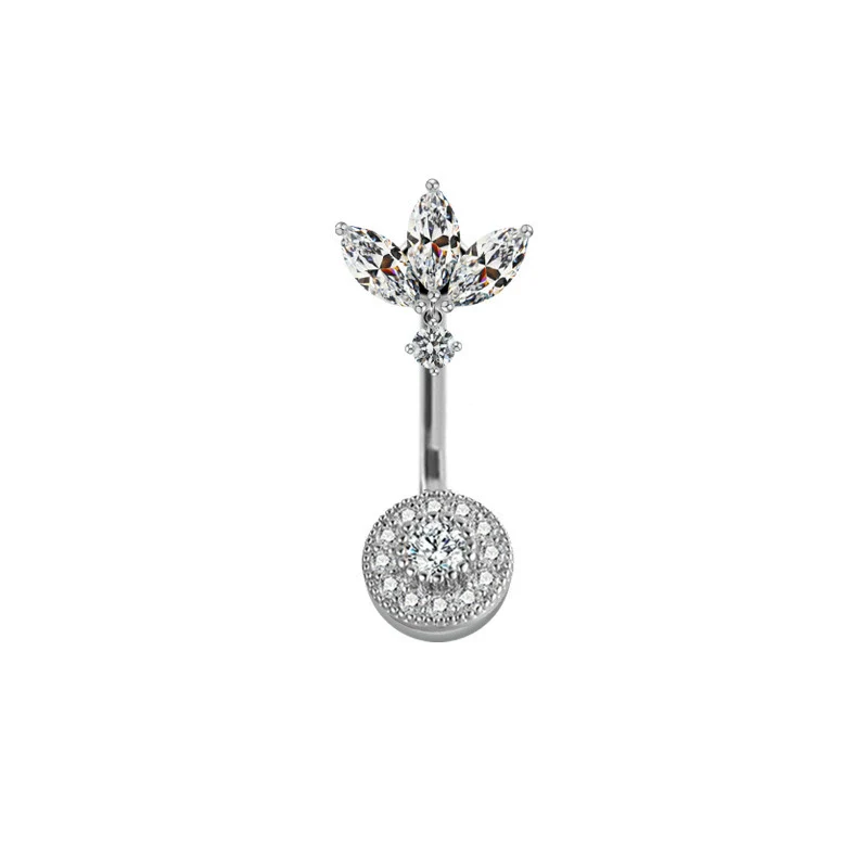 Wholesale Titanium Alloy Heartshaped Zircon Navel Ring For Unisex - Image 7