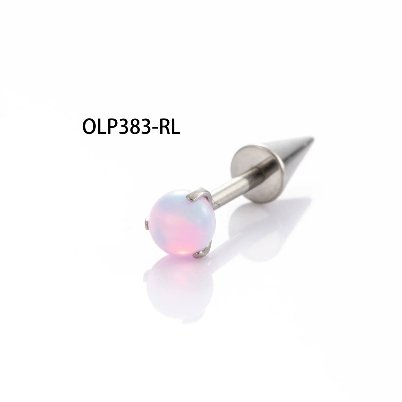 Wholesale Titanium Alloy Inlaid Gem Geometric Style Pointed Cone Ear Nail For Unisex - Image 12