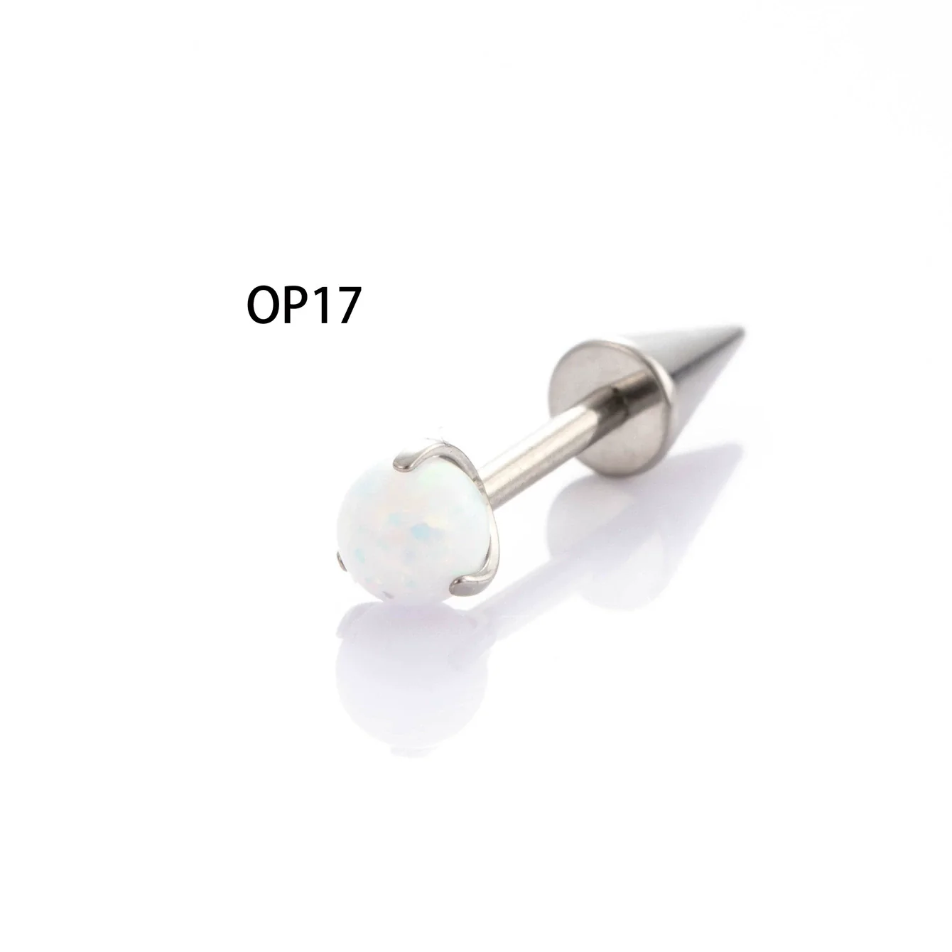 Wholesale Titanium Alloy Inlaid Gem Geometric Style Pointed Cone Ear Nail For Unisex - Image 8
