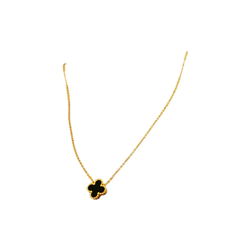 Wholesale Titanium Steel Alloy Colorful Acrylic Flower Geometric Clavicle Chain Necklace With Electroplating Highend Style For Women - Image 5