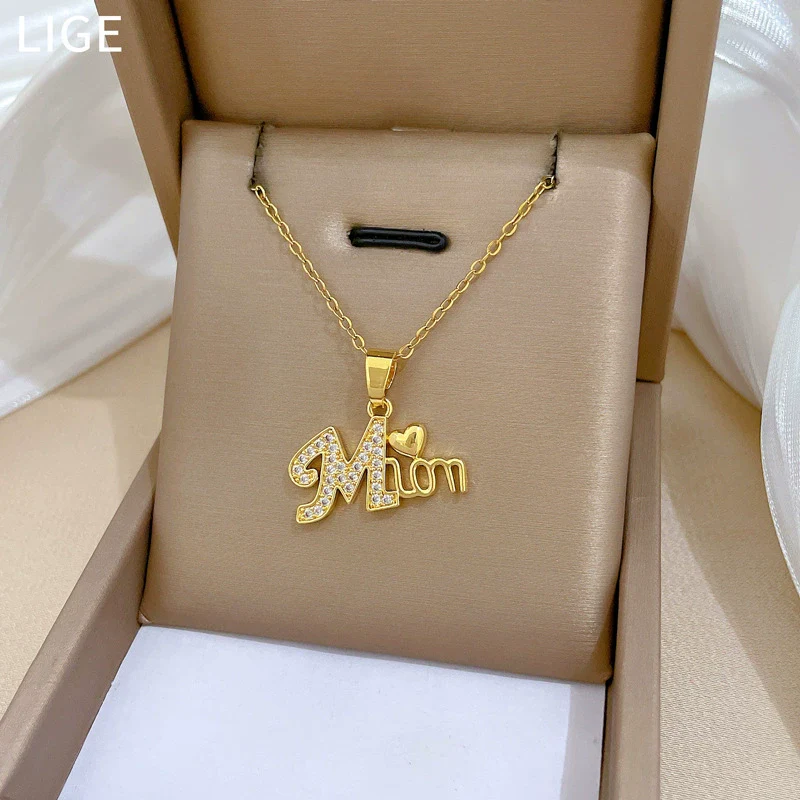 Wholesale Titanium Steel And Copper Animal Zodiac Cartoon Minimalist Style Pendant Necklace For Women
