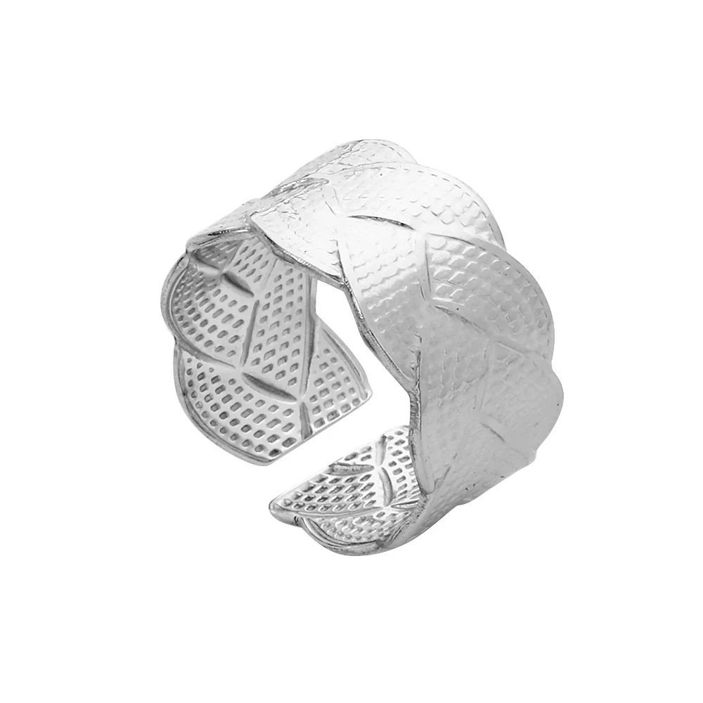Wholesale Titanium Steel And Stainless Steel Opening Ring Geometric Style Electroplated For Women And Couples - Image 14