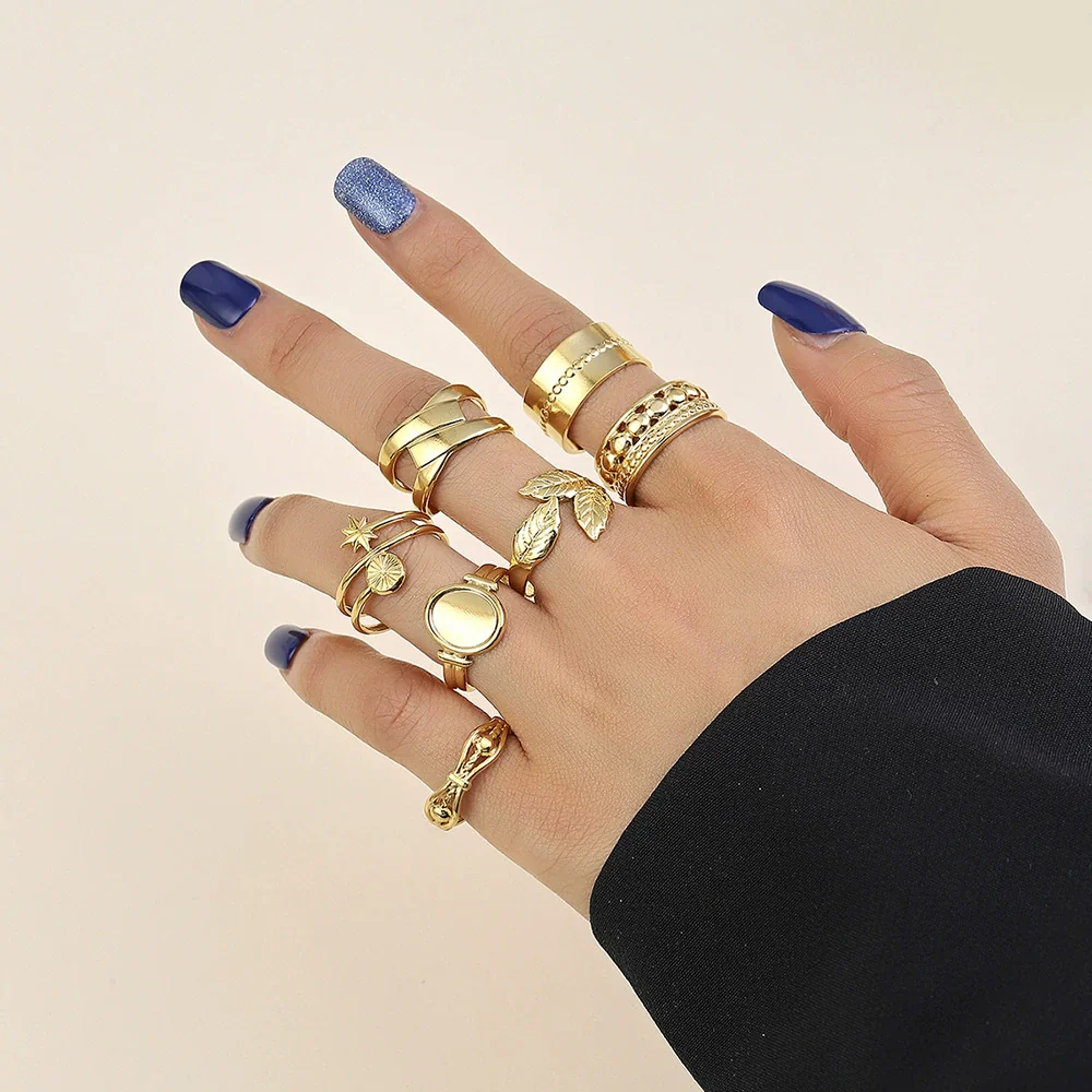 Wholesale Titanium Steel And Stainless Steel Opening Ring Geometric Style Electroplated For Women And Couples - Image 2