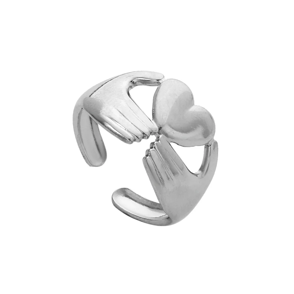 Wholesale Titanium Steel And Stainless Steel Opening Ring Geometric Style Electroplated For Women And Couples - Image 7