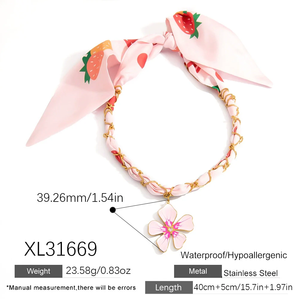 Wholesale Titanium Steel Bamboo Chain Necklace With Flower Pendant Electroplated In 18K Gold Color For Women Light Luxury And Minimalist Style - Image 6