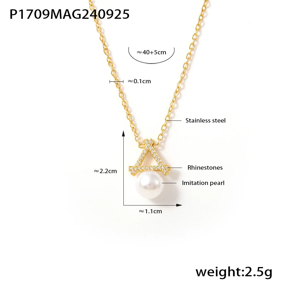 Wholesale Titanium Steel Bead Pendant Necklace With Geometric Pattern And Electroplating For Women - Image 6