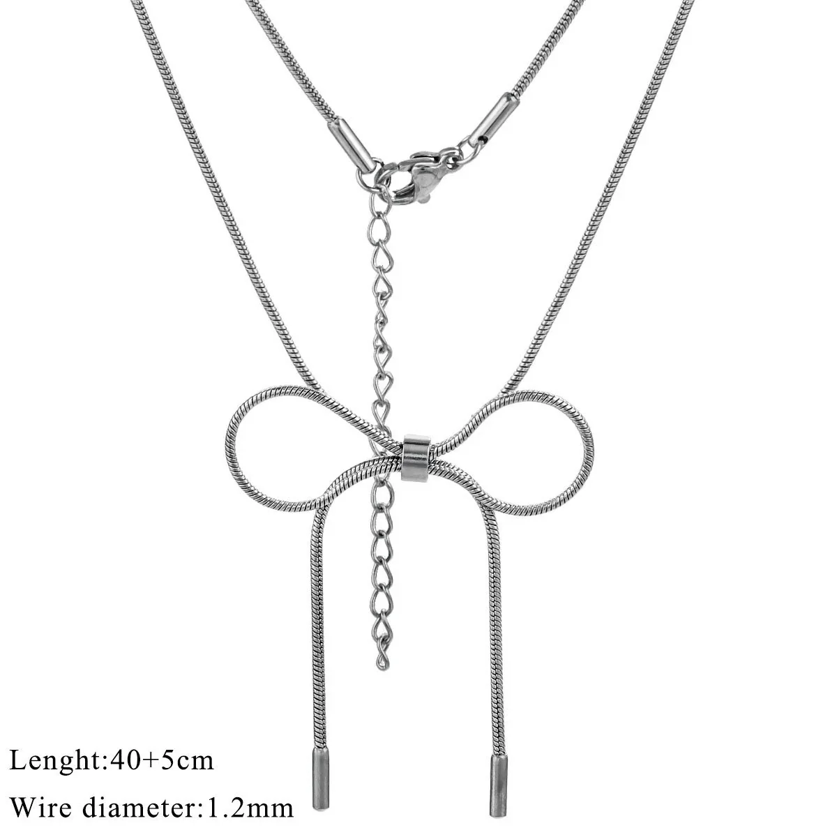 Wholesale Titanium Steel Bow Snake Bone Chain Necklace With Electroplating For Women And Men - Image 6
