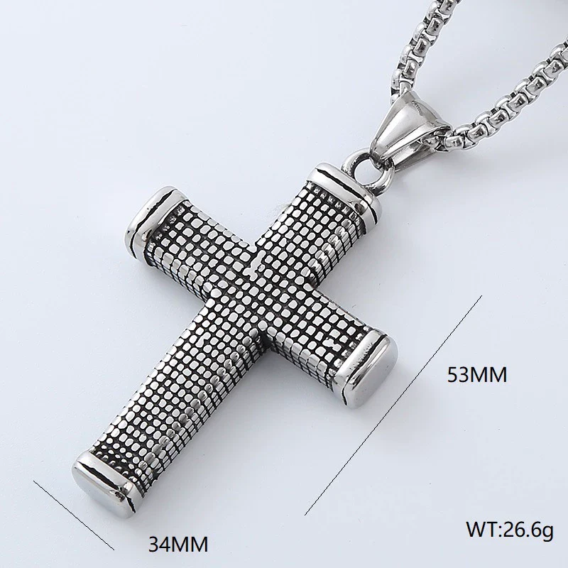 Wholesale Titanium Steel Cross Pendant Necklace Geometric Punk Hiphop Style With Polishing - Image 13