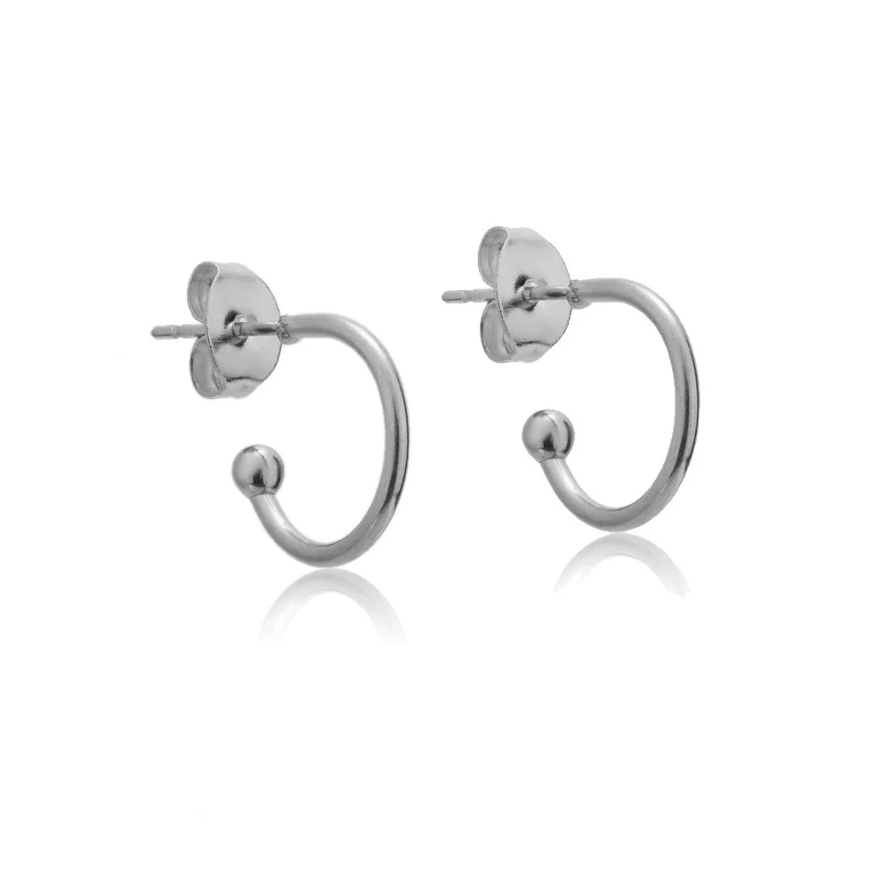 Wholesale Titanium Steel Cshaped Earrings With Styling Of Letters Numbers Text And Electroplating Design For Men - Image 10