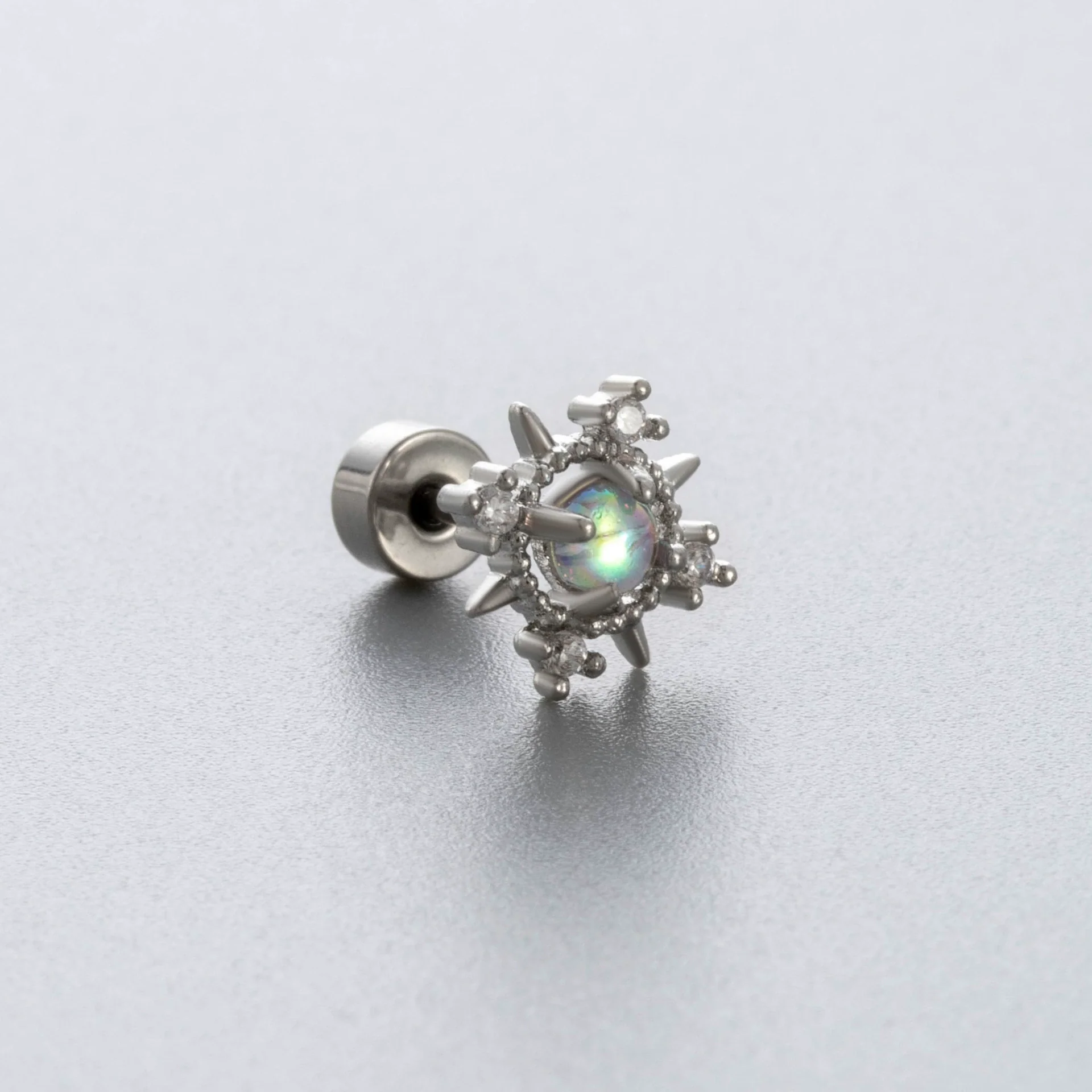 Wholesale Titanium Steel Ear Nails With Zirconia And Moonstone Forest Style - Image 6