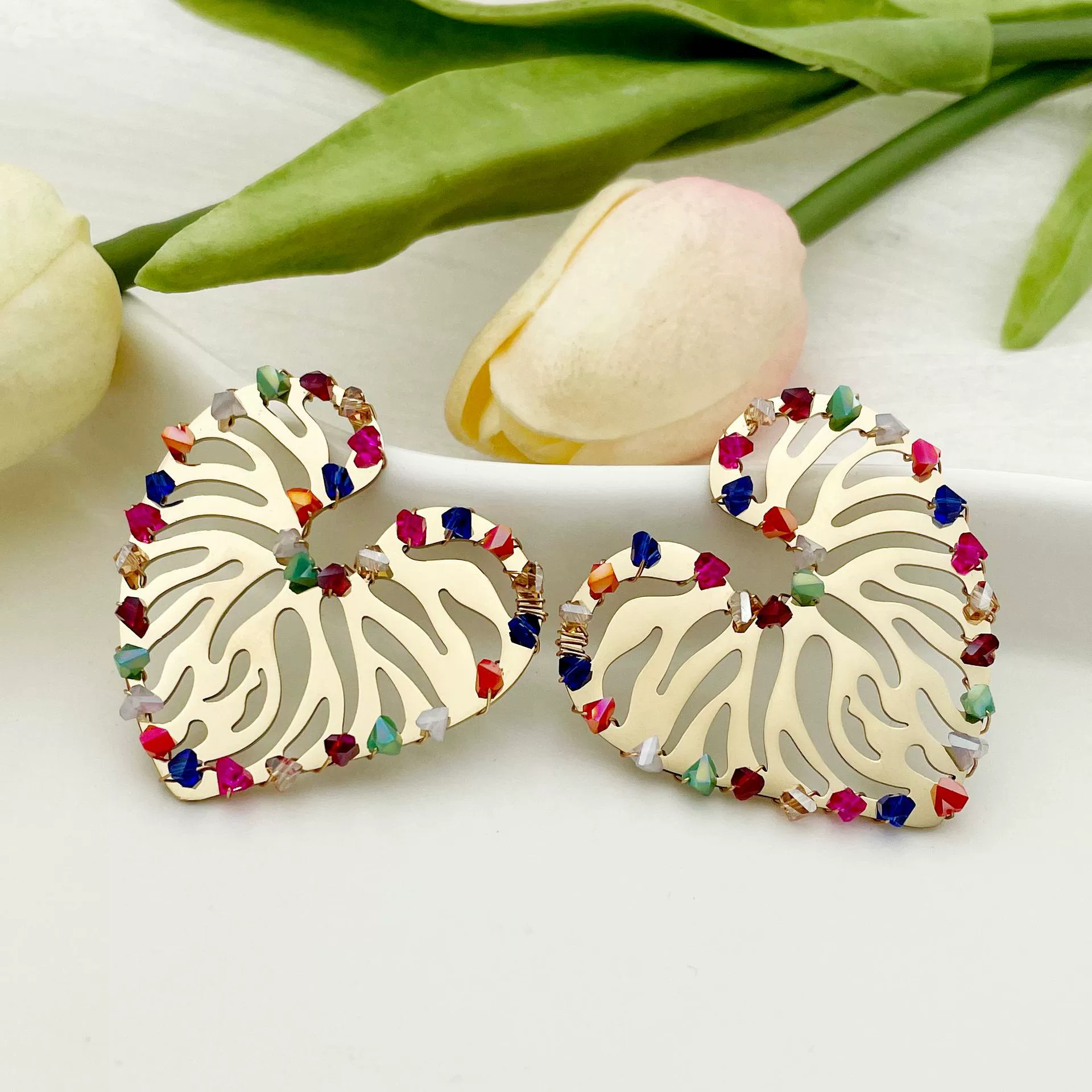 Wholesale Titanium Steel Earrings Retro Style Hollow Design - Image 3