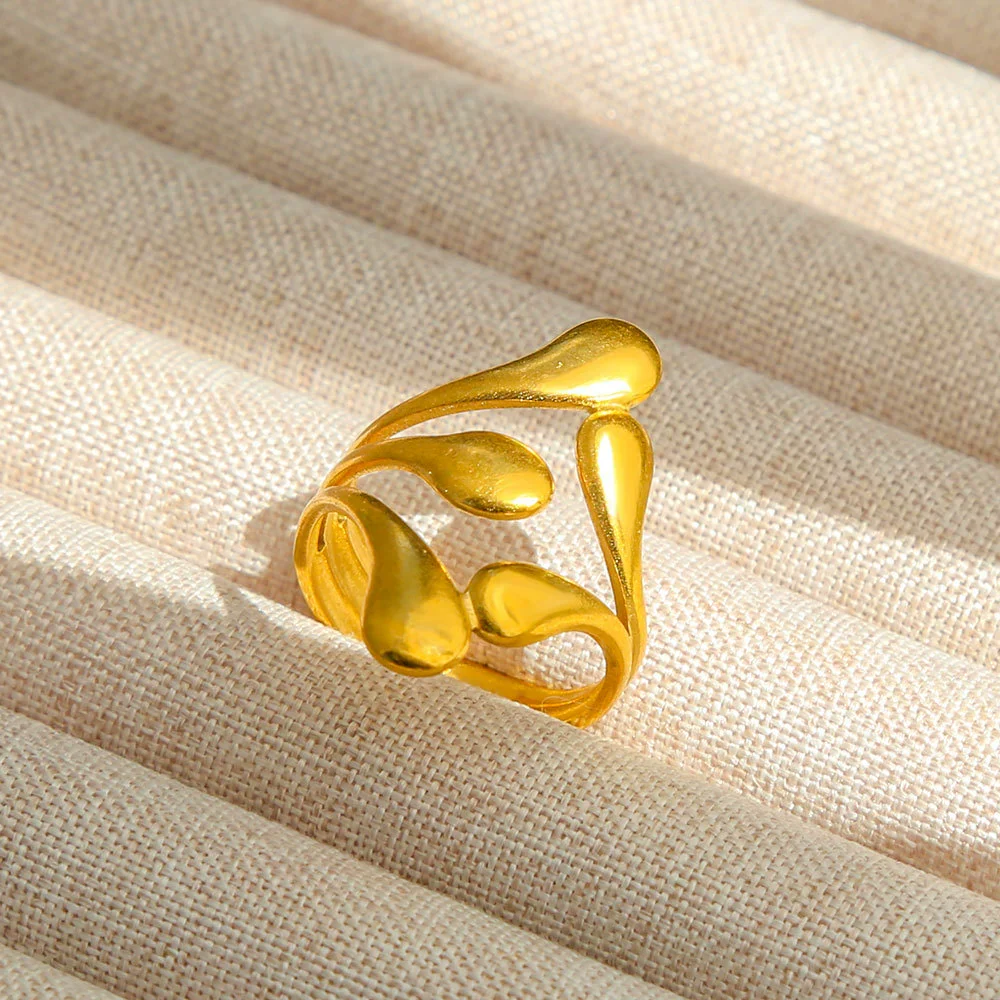 Wholesale Titanium Steel Electroplated Ins Style Heart Shape Geometric Retro Colorful Natural Stone Inlaid Unisex Women's Ring - Image 14
