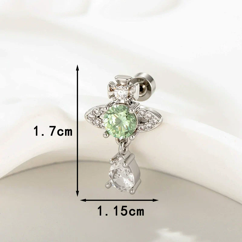 Wholesale Titanium Steel Fashion Butterflyinlaid Zircon Ear Bone Nails For Women - Image 12