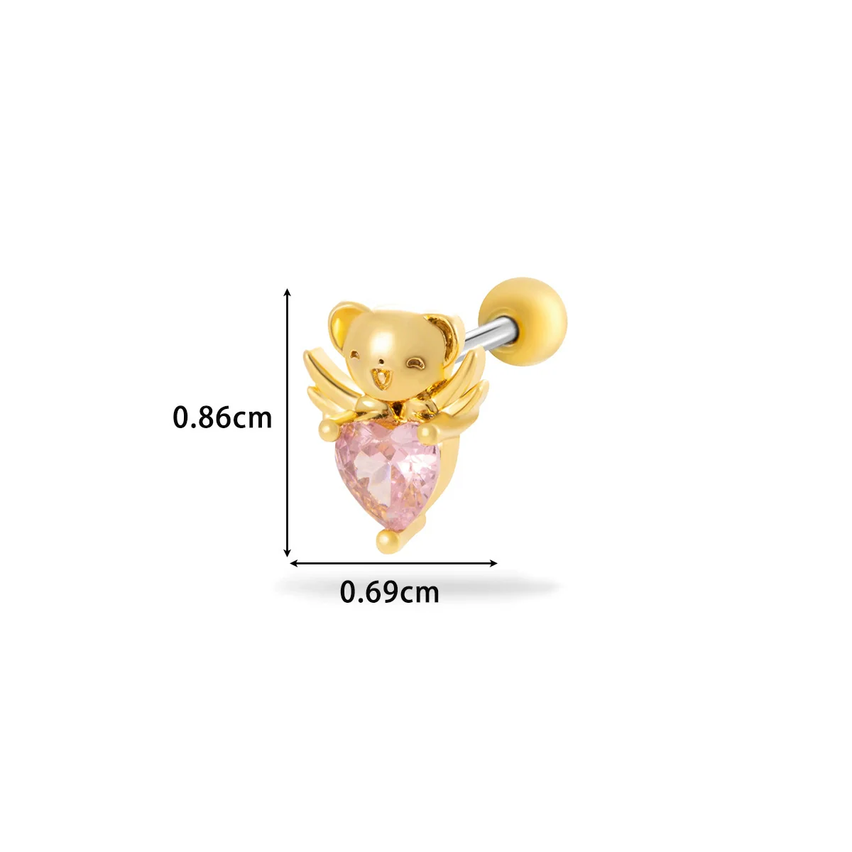 Wholesale Titanium Steel Flower Pattern Electroplated Women's Cartilage Earrings - Image 10