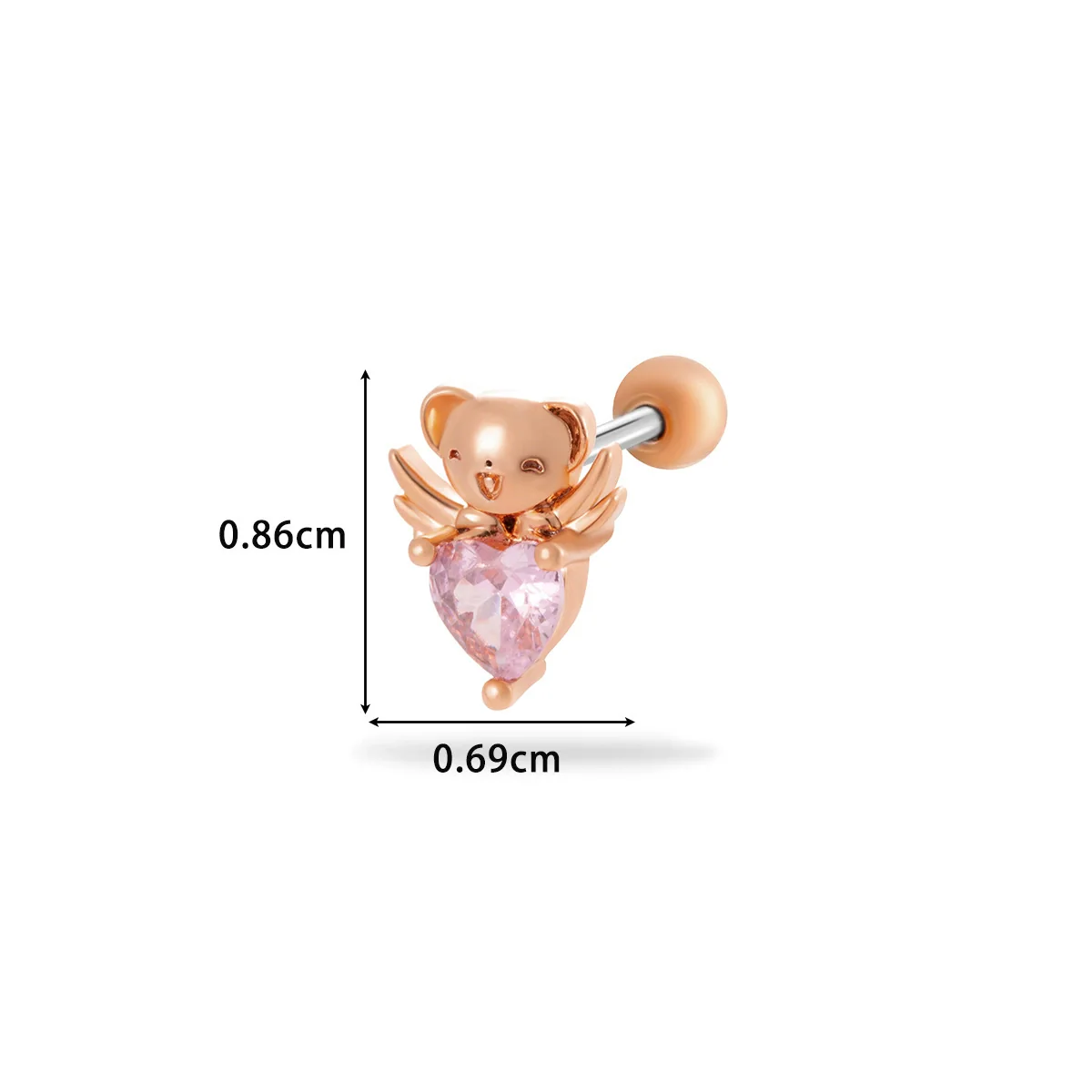 Wholesale Titanium Steel Flower Pattern Electroplated Women's Cartilage Earrings - Image 11