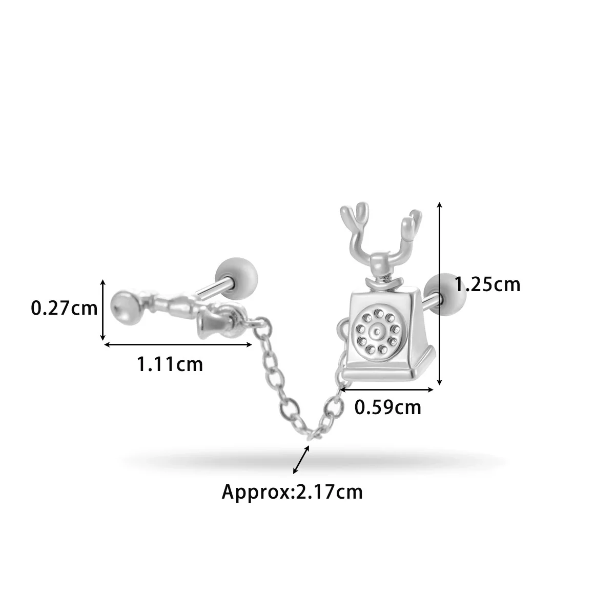 Wholesale Titanium Steel Flower Pattern Electroplated Women's Cartilage Earrings - Image 15