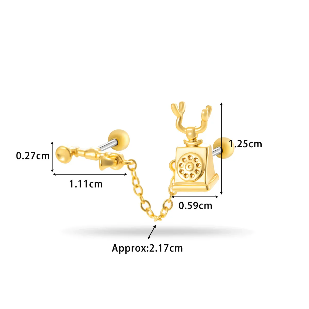 Wholesale Titanium Steel Flower Pattern Electroplated Women's Cartilage Earrings - Image 16