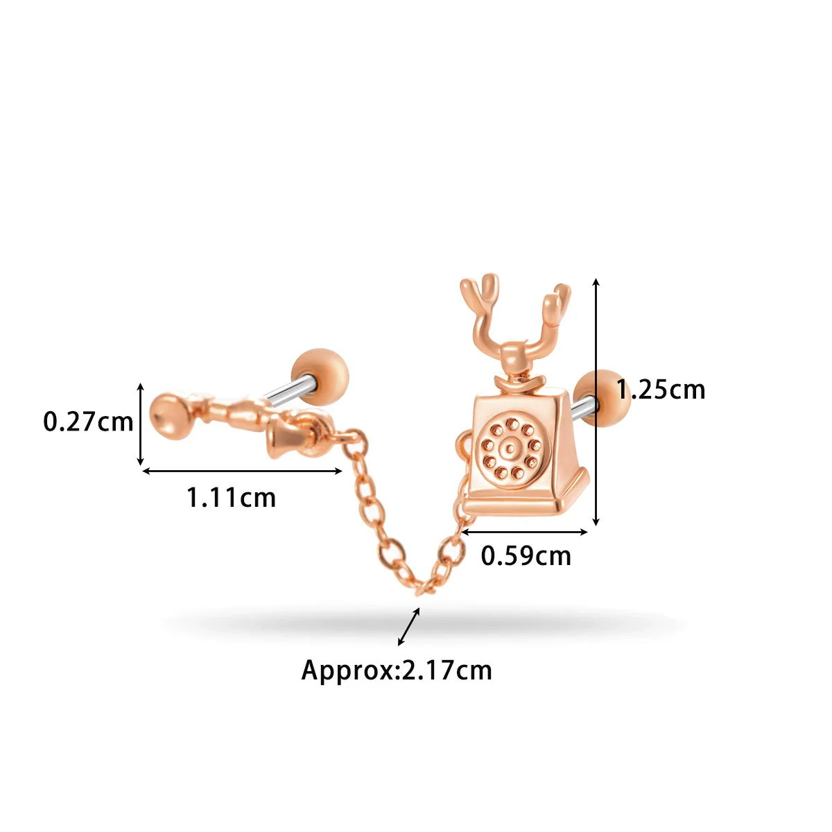 Wholesale Titanium Steel Flower Pattern Electroplated Women's Cartilage Earrings - Image 17