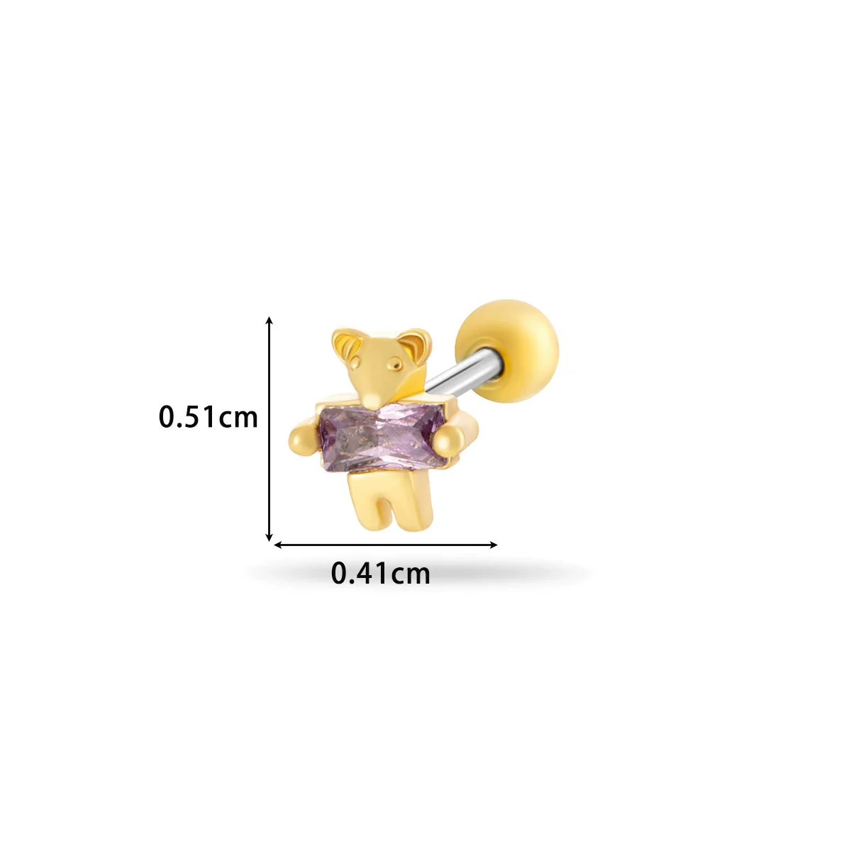 Wholesale Titanium Steel Flower Pattern Electroplated Women's Cartilage Earrings - Image 19