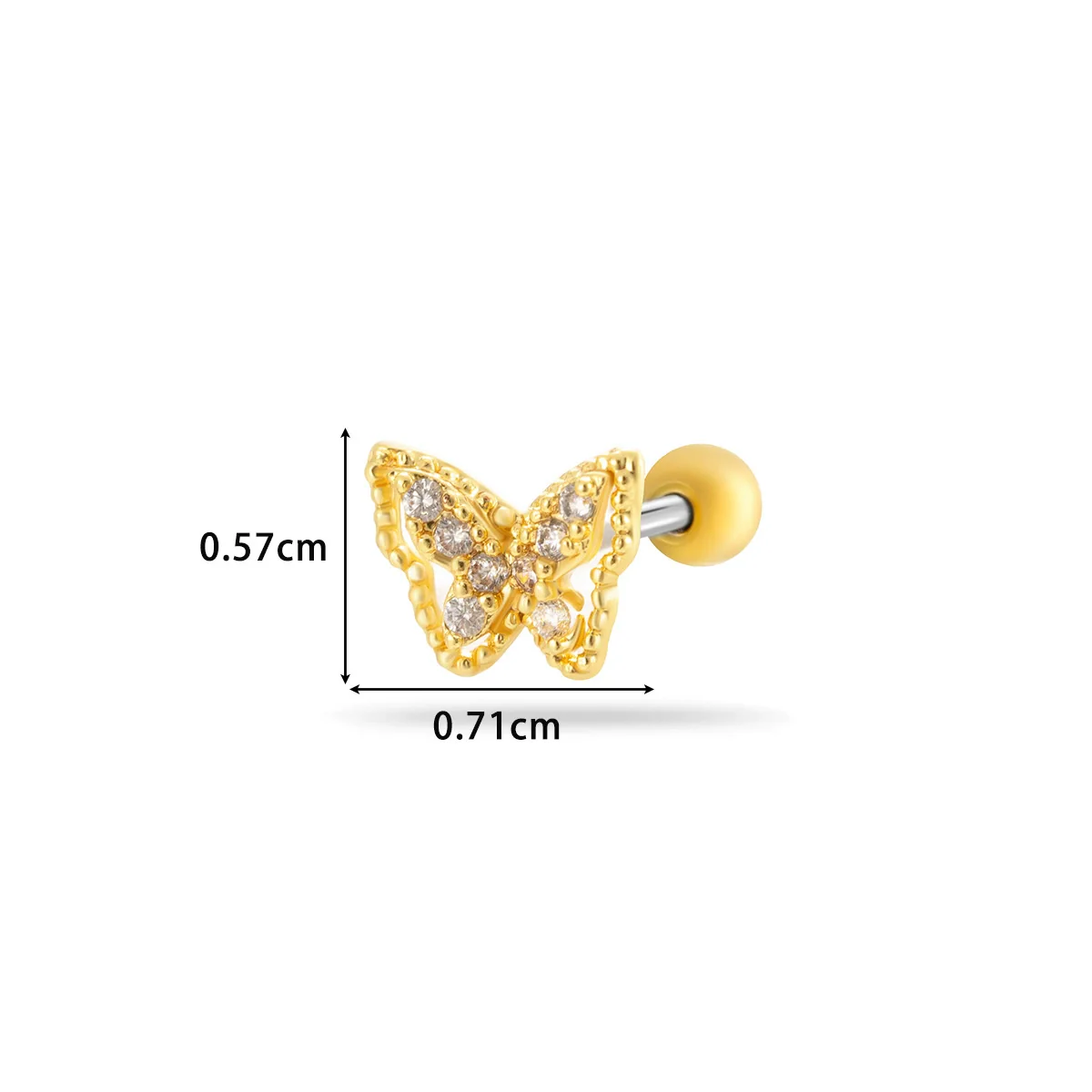 Wholesale Titanium Steel Flower Pattern Electroplated Women's Cartilage Earrings - Image 22