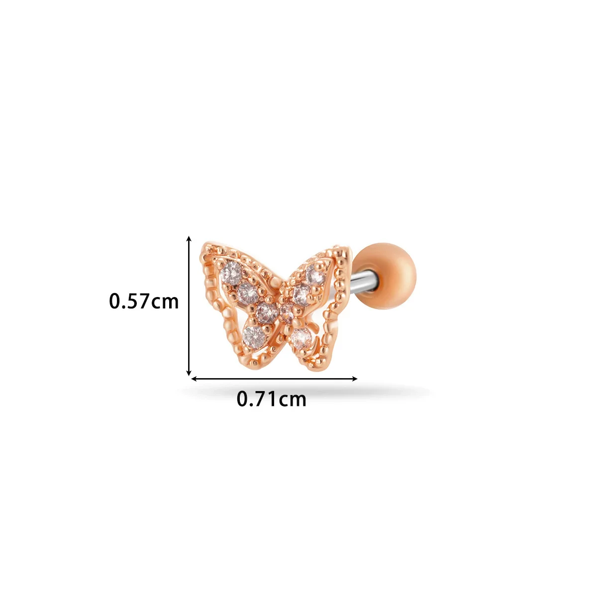 Wholesale Titanium Steel Flower Pattern Electroplated Women's Cartilage Earrings - Image 23