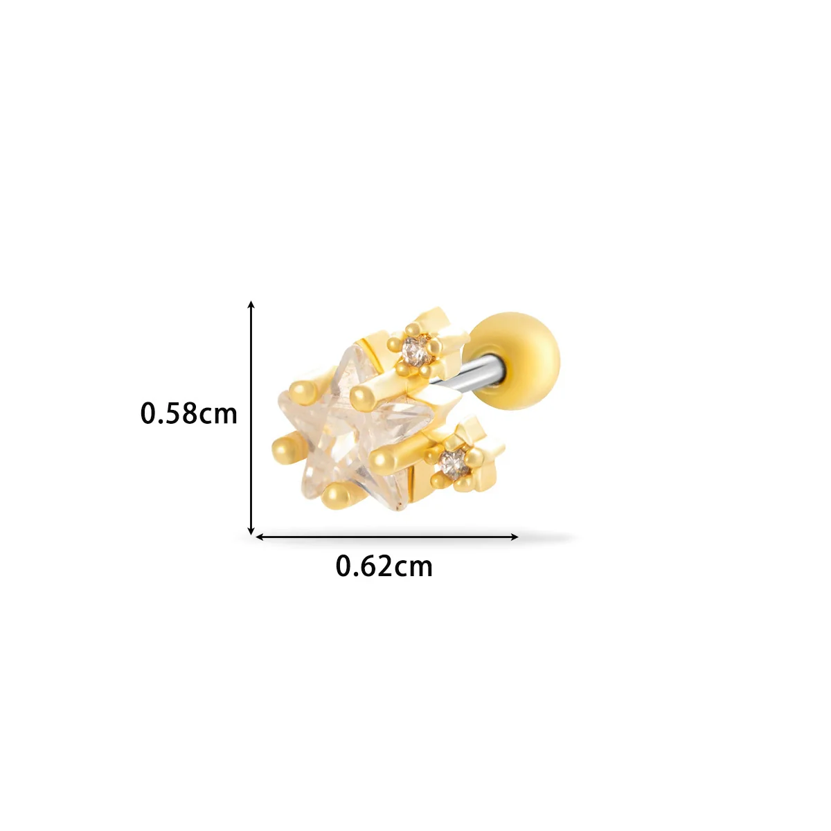 Wholesale Titanium Steel Flower Pattern Electroplated Women's Cartilage Earrings - Image 28