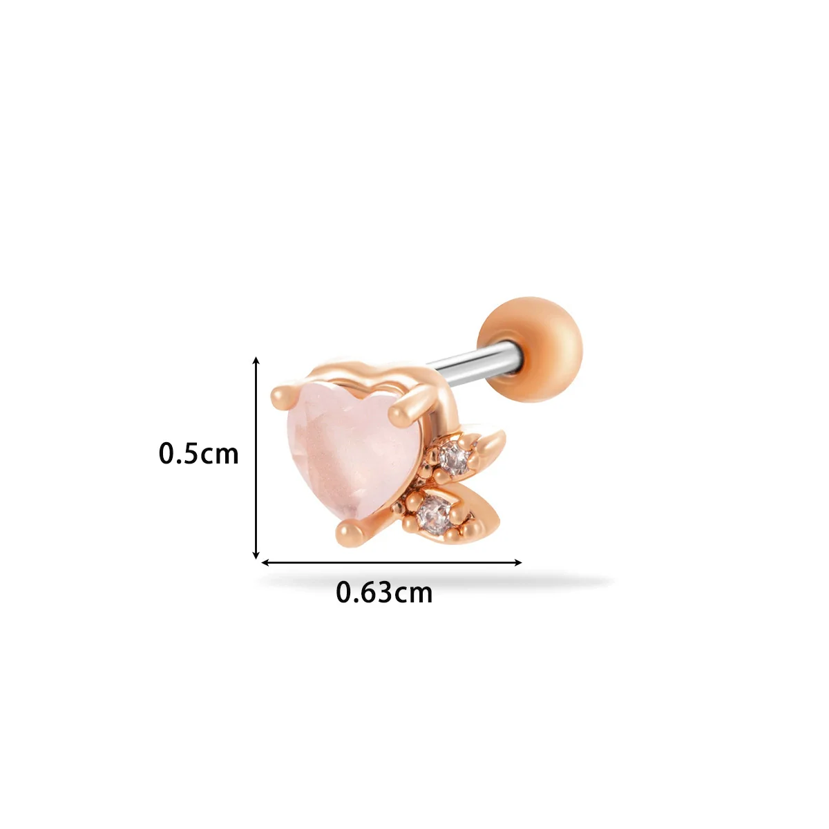 Wholesale Titanium Steel Flower Pattern Electroplated Women's Cartilage Earrings - Image 8