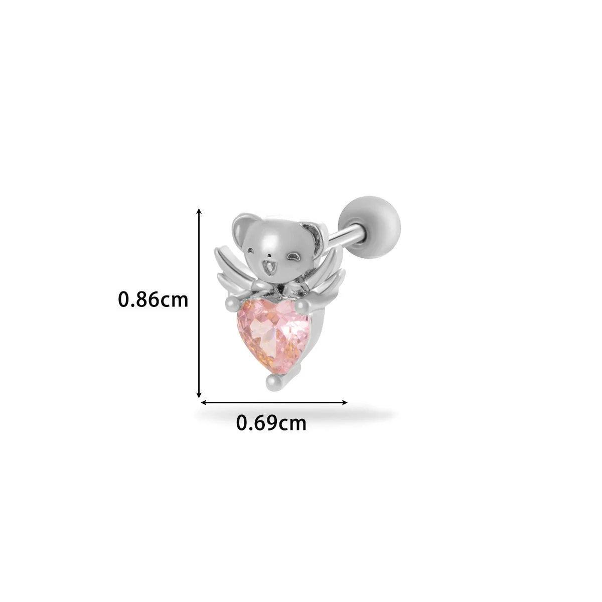 Wholesale Titanium Steel Flower Pattern Electroplated Women's Cartilage Earrings - Image 9