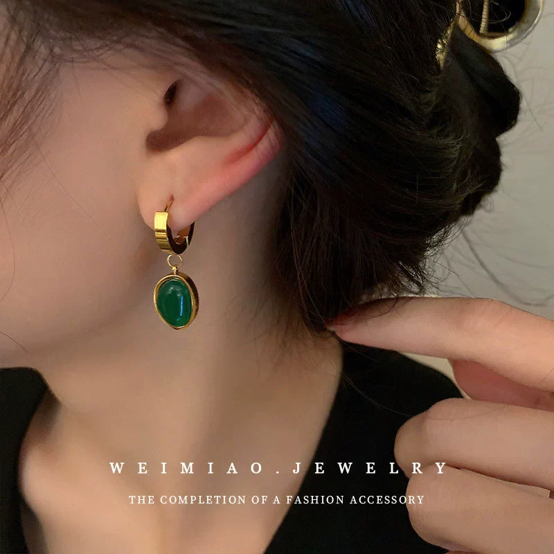 Wholesale Titanium Steel Geometric Earrings Elegant Simple High Grade Electroplated - Image 3