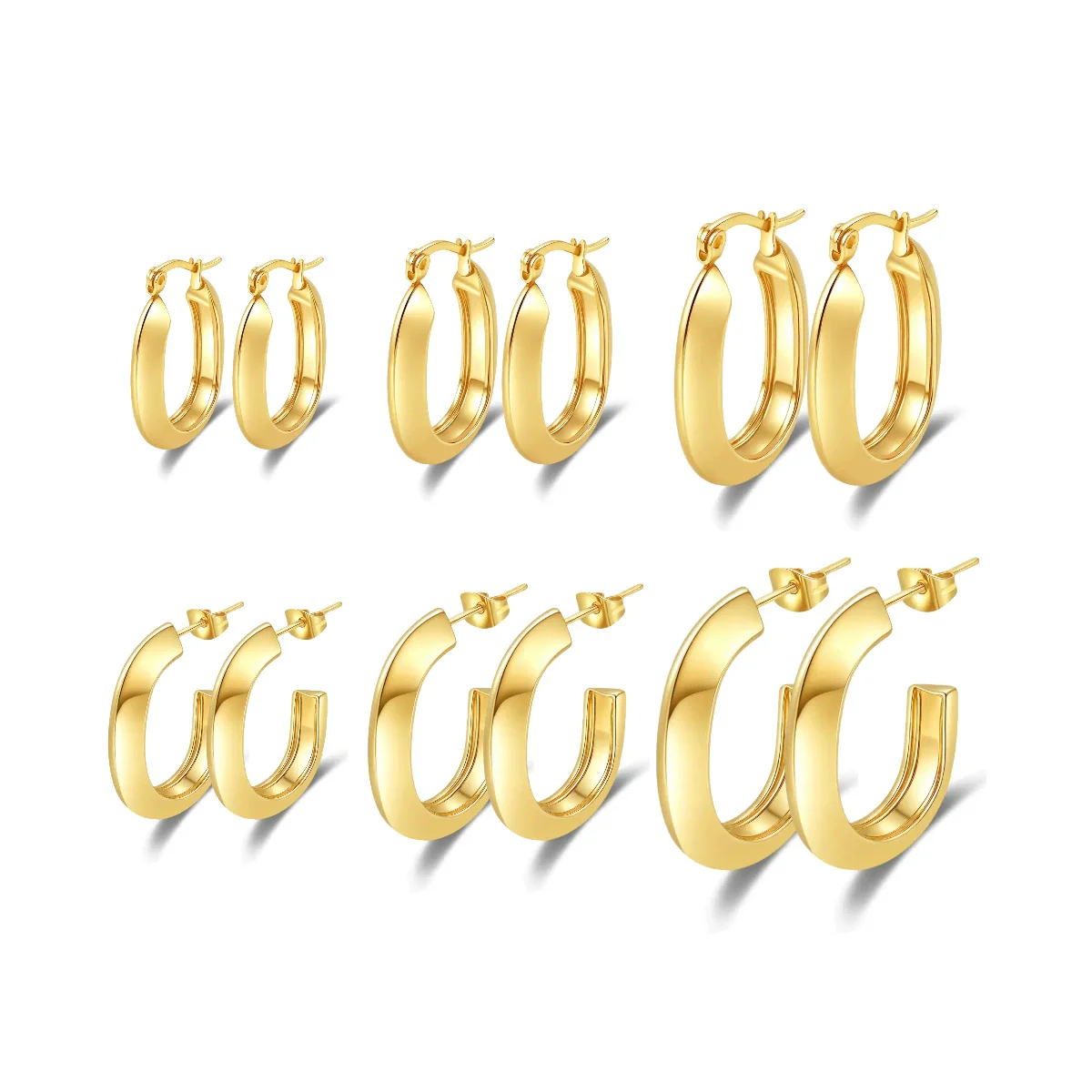 Wholesale Titanium Steel Geometric Earrings With Electroplating For Women Antiallergy And Stylish - Image 4