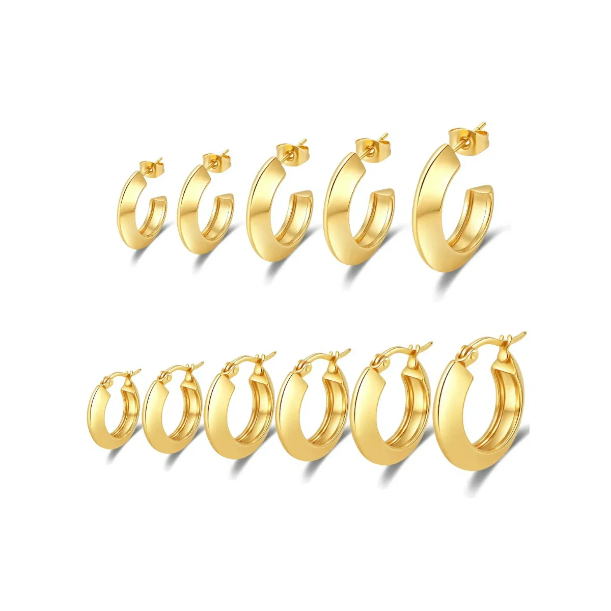 Wholesale Titanium Steel Geometric Earrings With Electroplating For Women Antiallergy And Stylish - Image 5
