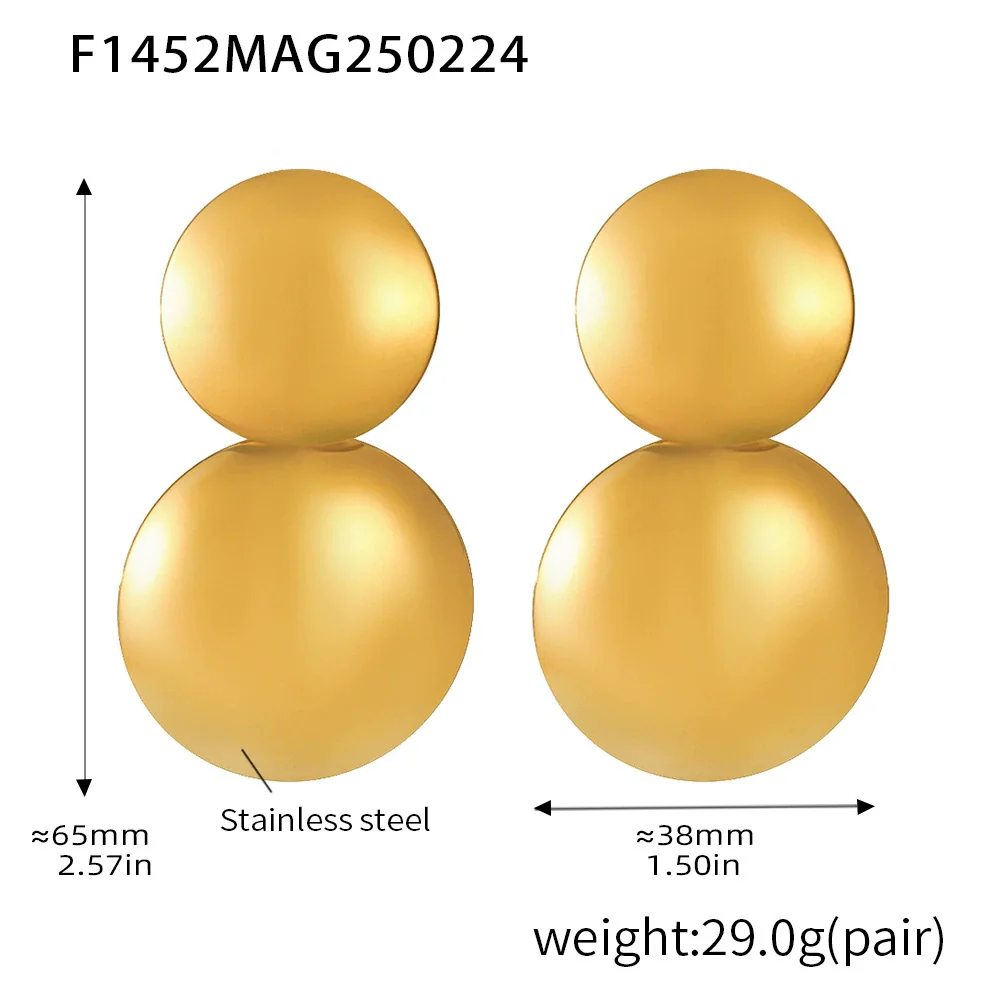 Wholesale Titanium Steel Geometric Electroplated Exaggerated Women's Earrings - Image 6